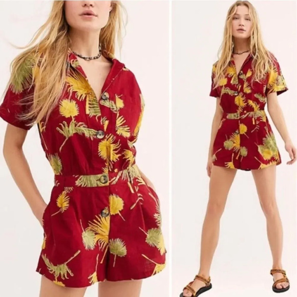 NEW FREE PEOPLE Malibu Romper Floral - Picture 1 of 12